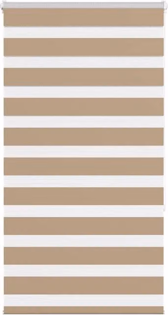 Berkfield Home Zebra Blind in Sand Brown, W: 75 cm, H: 150 cm