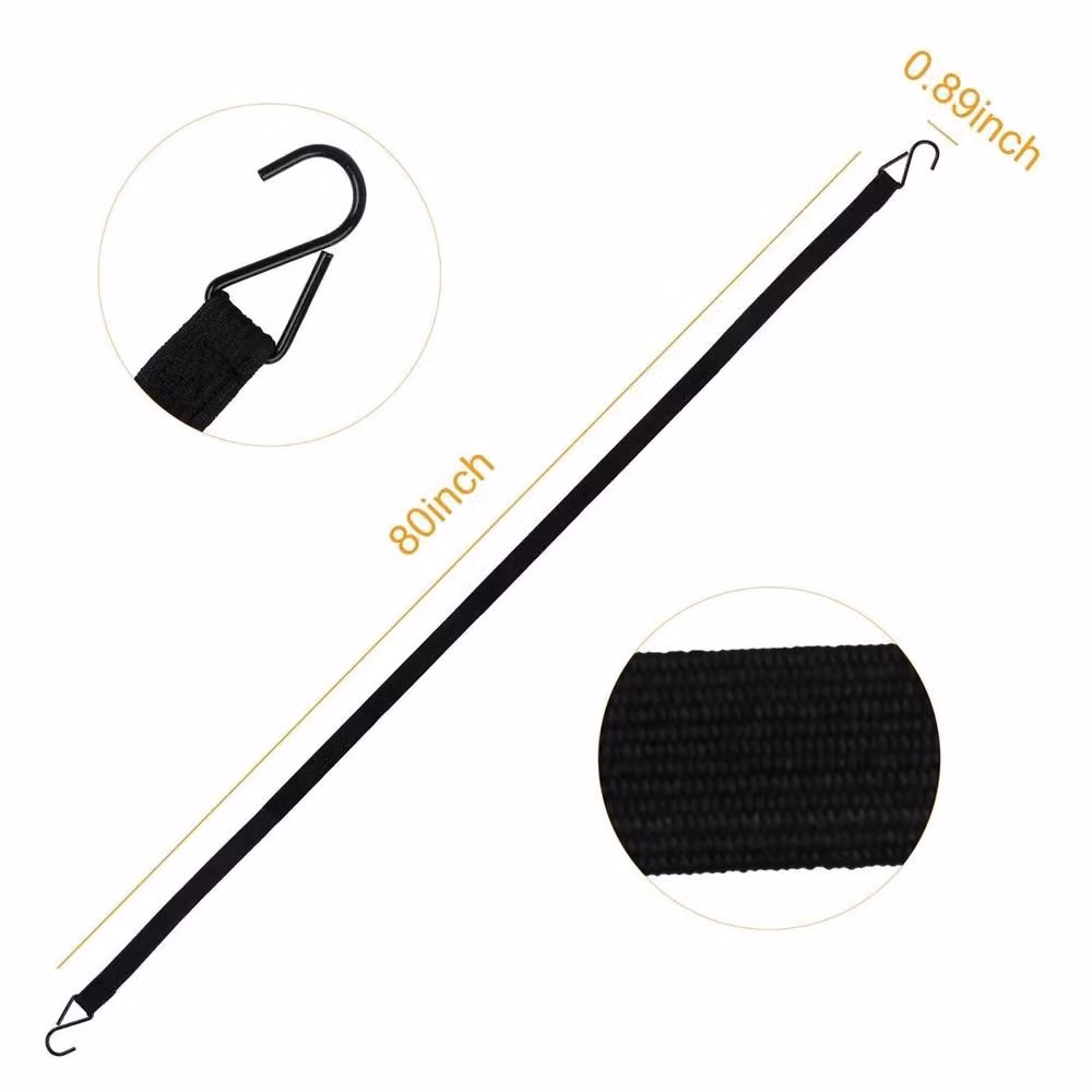 SPETLEK Pack of 12 Heavy Duty Unadjustable Bungee Straps with Steel Hooks, Black, W/D/H: 100 x 40 x 40 cm – 3