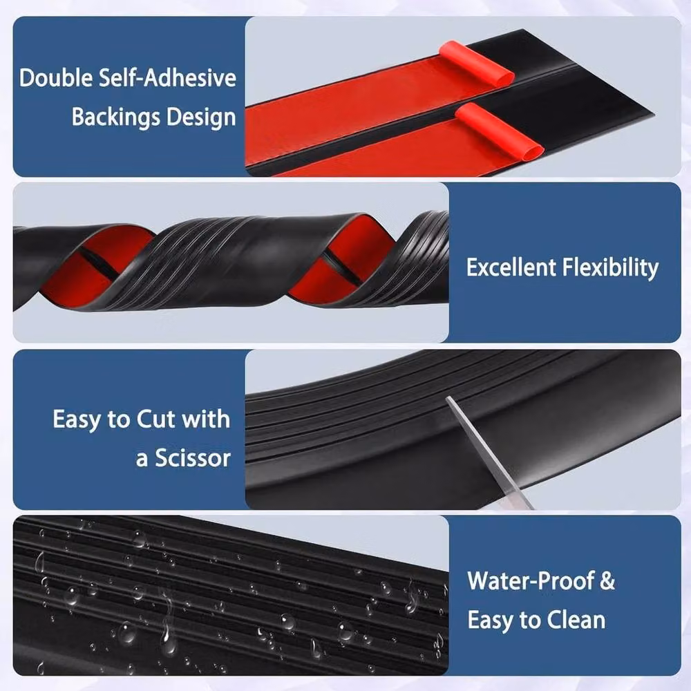 PAWNORA Black Anti Slip PVC Stair Nosing Step Edge Trim – 4