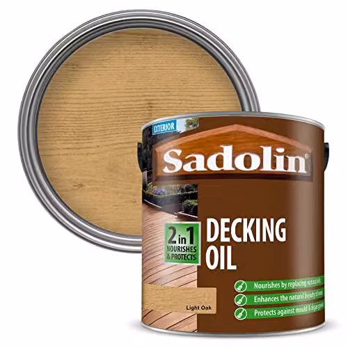 Sadolin Oak Wood Oil Wax with UV Protection and Water Repellent, 2.5 l – 2