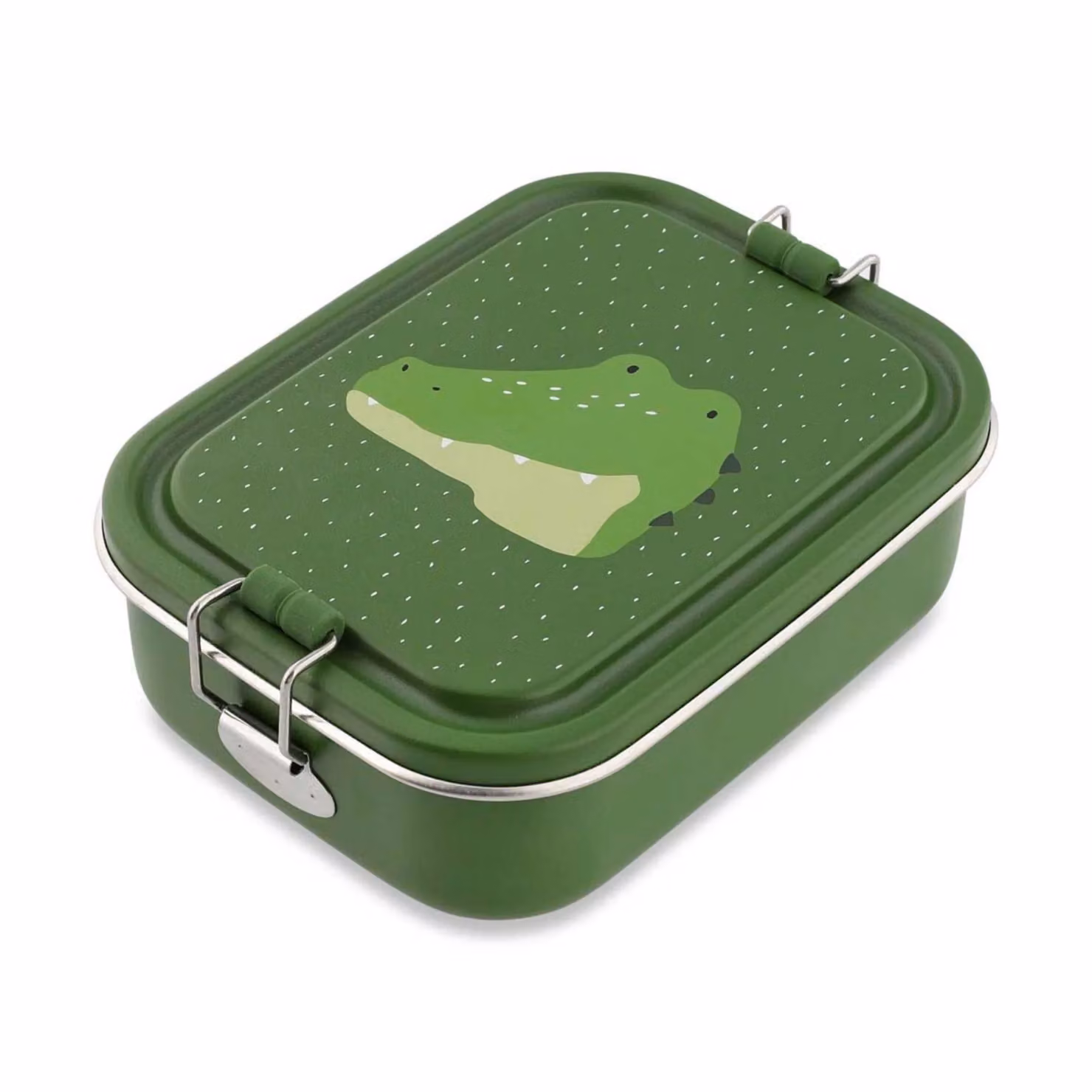 Trixie Mr. Alligator Small Lunch Box in Green with Dividers and Clip Closure – 3