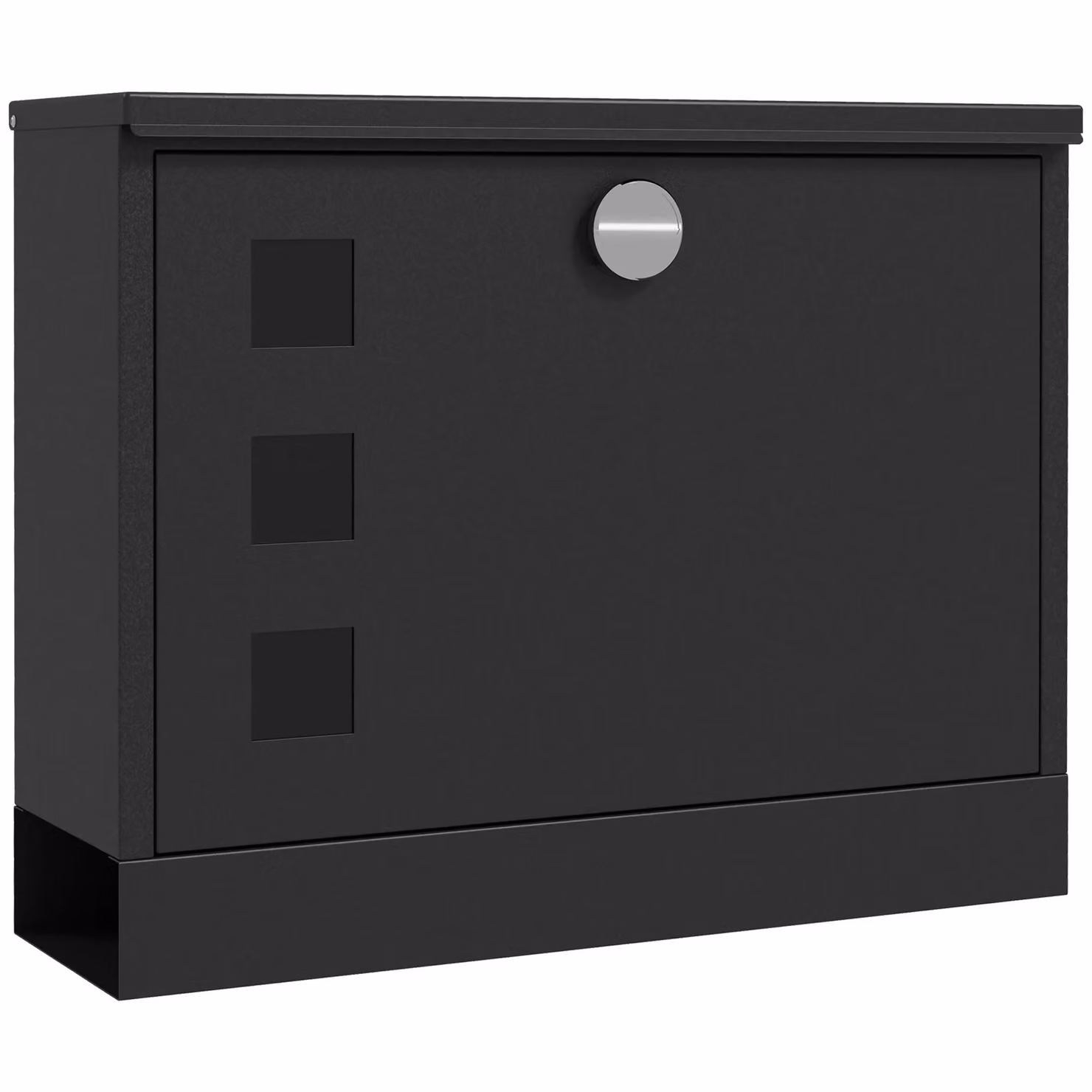 HOMCOM Wall Mounted Steel Letter Box in Matt Black, W/D/H: 29.0 x 11.5 x 36.5 cm – 2