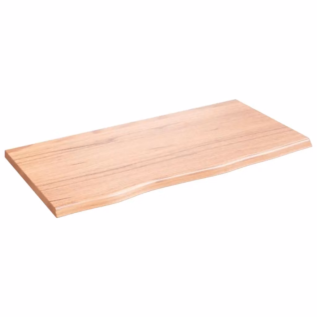 Berkfield Home Table Top Solid Oak Wood in Light Brown, W: 80 cm, D: 40 cm, H: 2 cm