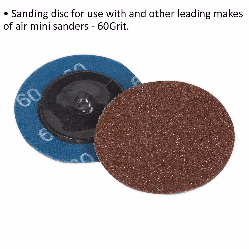 Loops 10 Pack 50mm Quick Change Mini Sanding Discs, 60 Grit Aluminium Oxide, Multicolour – 2