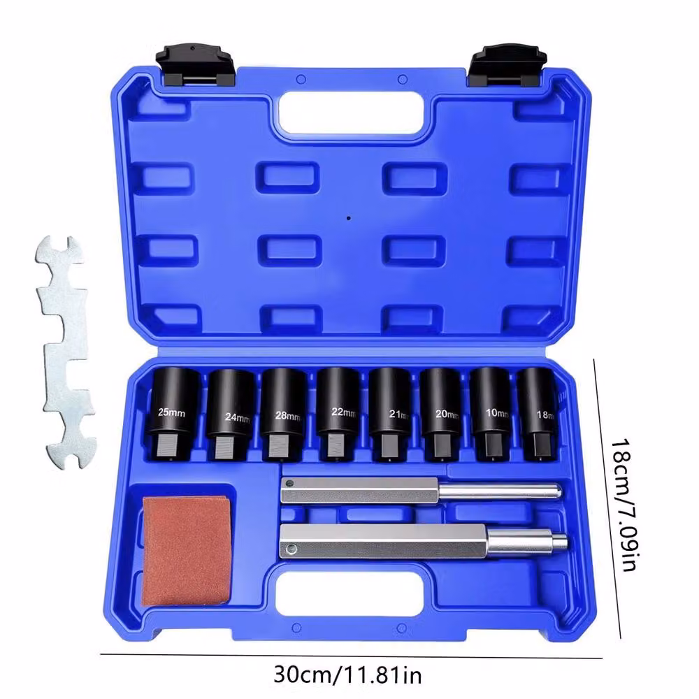 Ventryn 10-Piece Locking Wheel Nut Removal Socket Set, 18-25mm, Black – 2