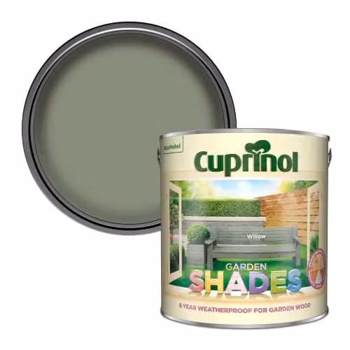 Cuprinol Garden Shades Willow Green Semi-Transparent Water-Based Wood Paint, 2.5L – 1