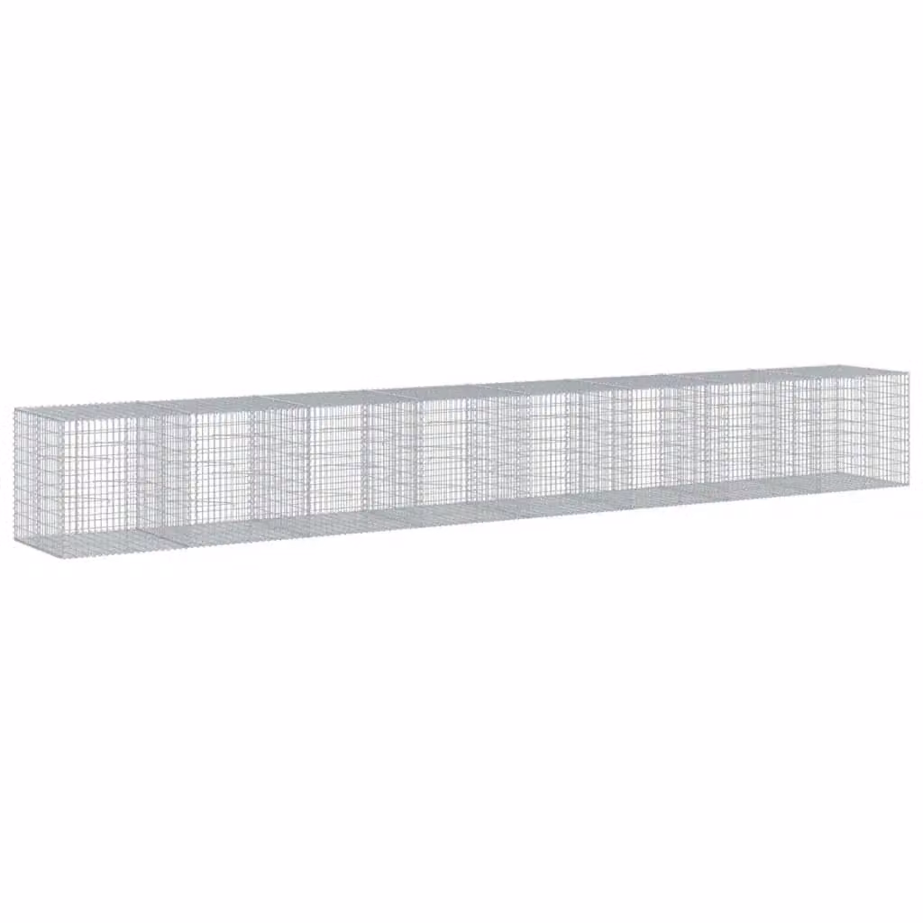 Berkfield Home Gabion Basket with Cover in Silver Galvanised Steel, W/D/H: 800 x 100 x 100 cm – 2