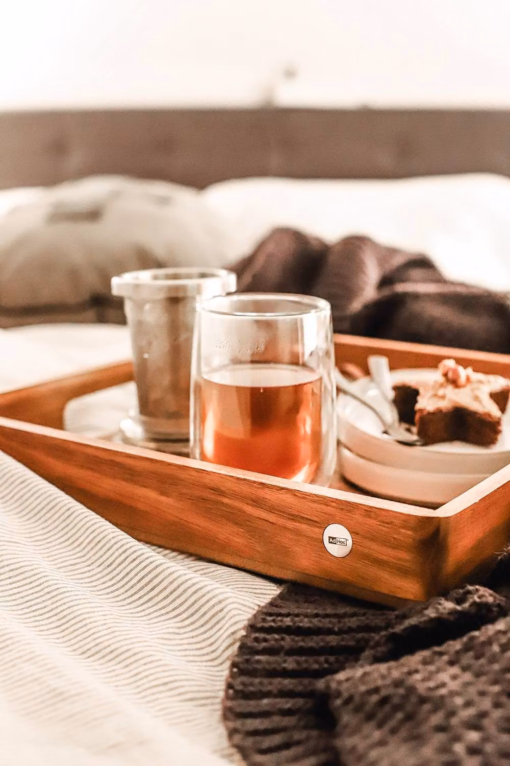 AdHoc Rectangular Acacia Wood Serving Tray with Handles, Brown – 3