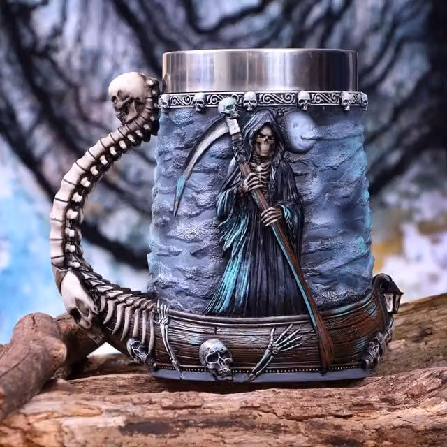 Nemesis Now River Styx Grim Reaper Multicolour Mug, Height: 17.5 cm