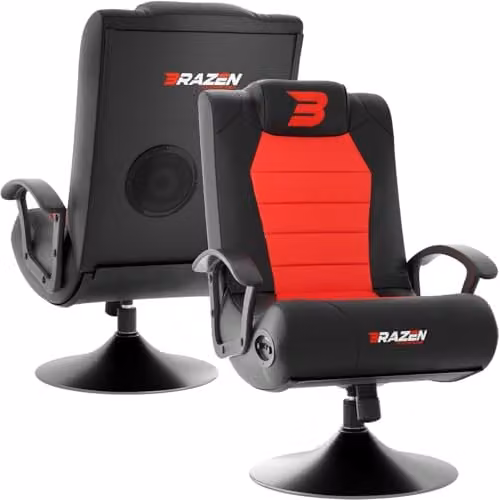 BraZen Stag 2.1 Bluetooth Surround Sound Gaming Chair in Red, W/D/H: 68 x 94 x 54 cm – 1