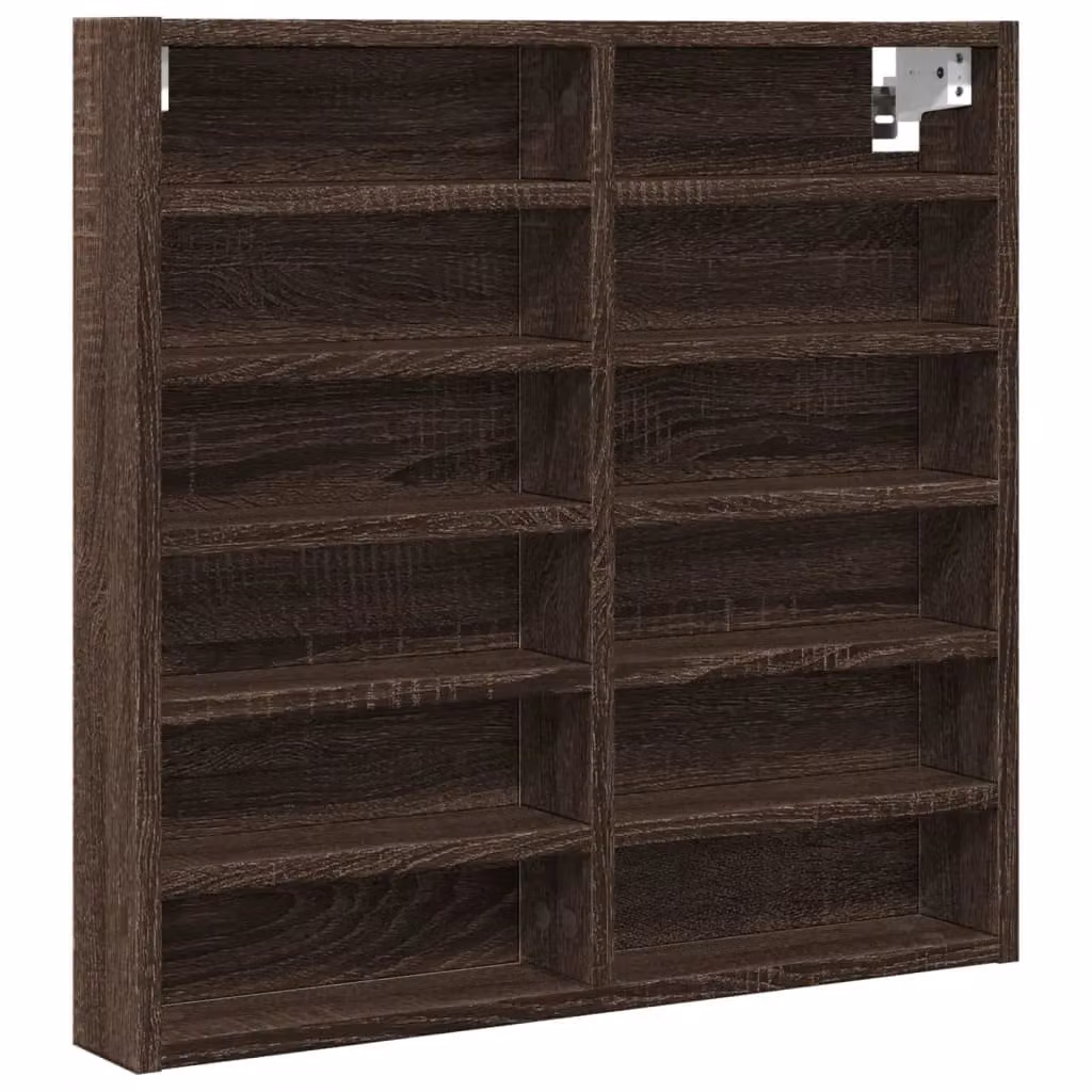 Berkfield Home Brown Oak Vitrine Cabinet with Glass Doors, W/D/H: 60 x 8.5 x 58 cm – 2