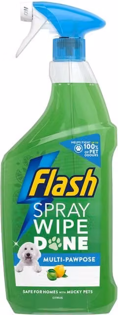 Flash Spray Wipe Done Pet Multi Pawpose Green