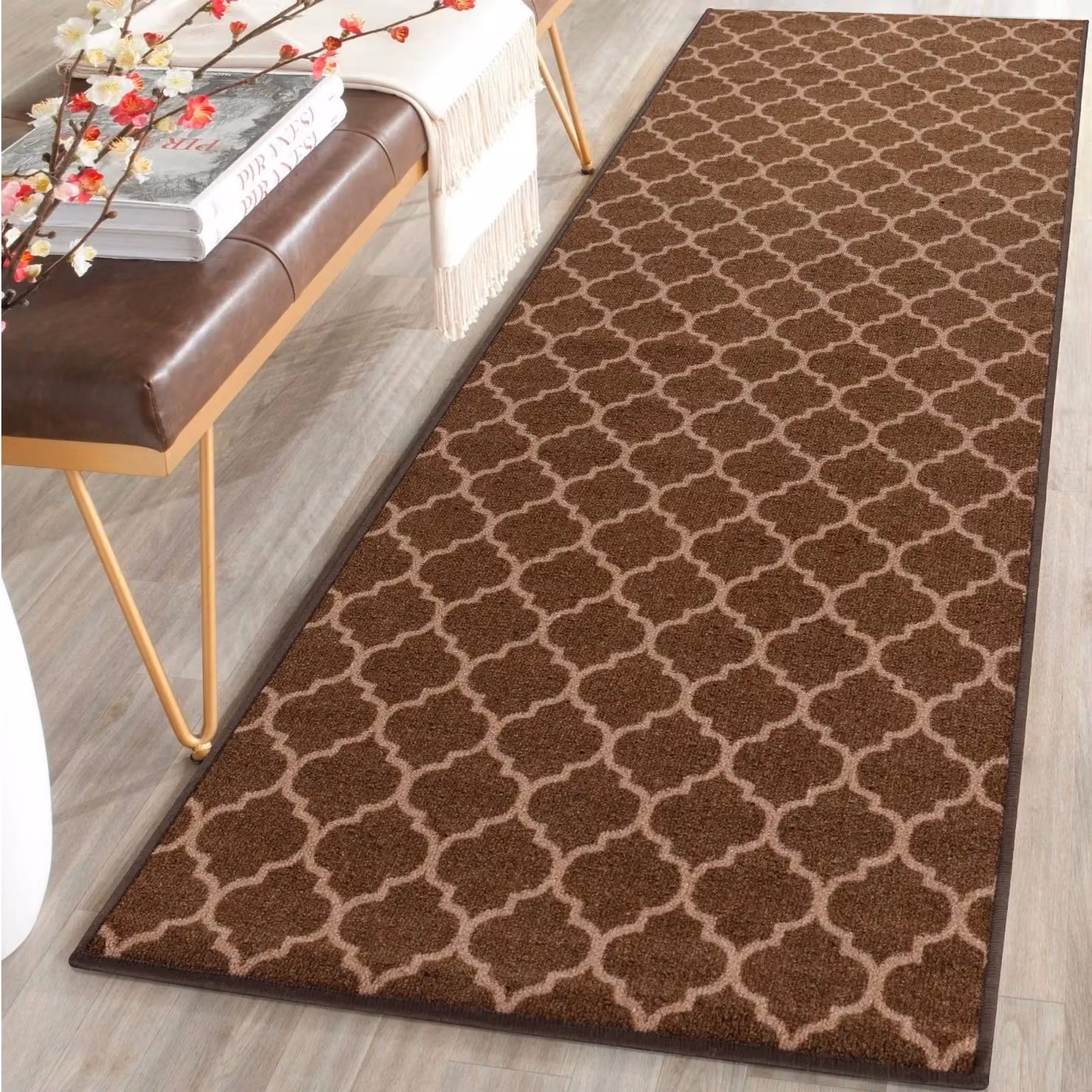 Smart Living Trellis Heavy Duty Non Slip Machine Washable Door Mat in Brown, W: 57 cm x L: 90 cm – 2