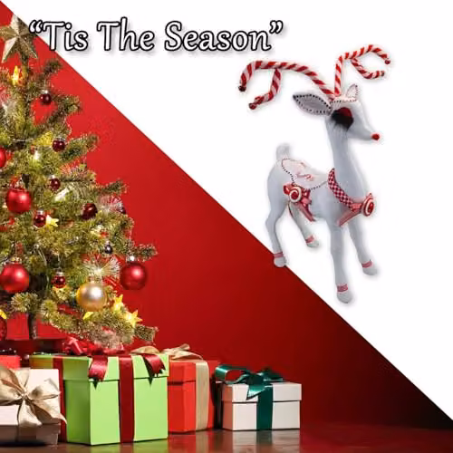 VFM e-Store Christmas Reindeer Decoration, White and Red, H 60 cm x W 16 cm – 5