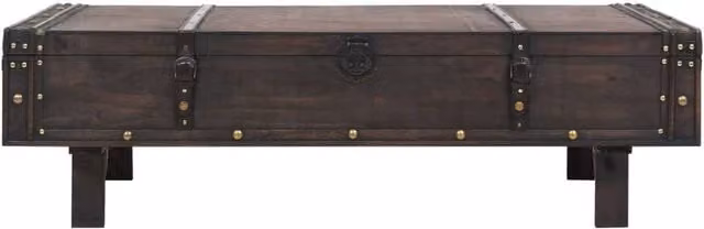 Berkfield Home Vintage Style Solid Wood Coffee Table in Brown, W/D/H: 120 x 55 x 35 cm – 1