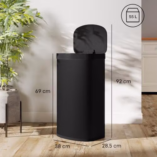 HOMCOM 55L Automatic Sensor Kitchen Bin with Soft-Close Lid, Black, W/D/H: 38.0 x 28.5 x 69.0 cm – 3