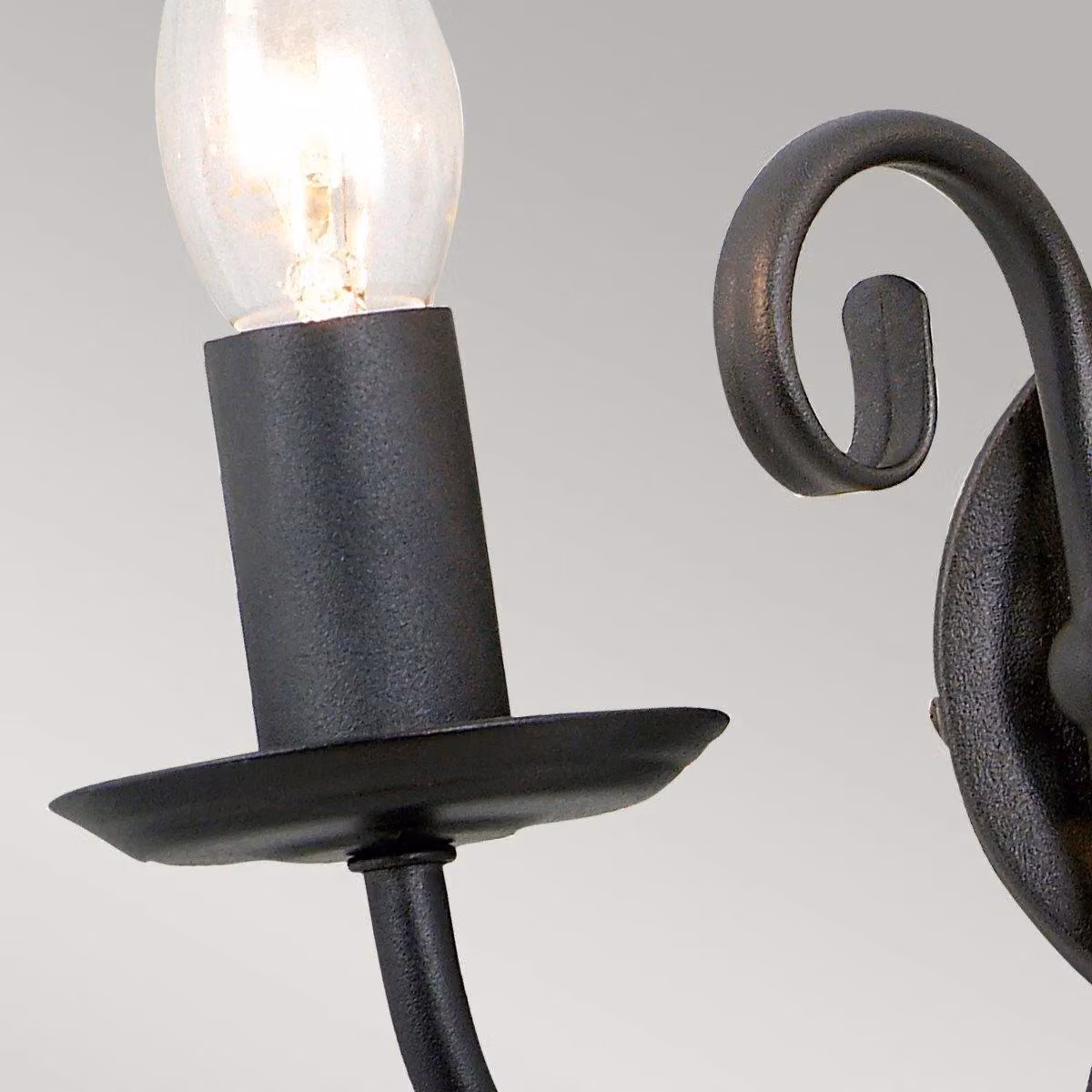 Netlighting Artisan 2 Light Indoor Candle Wall Light in Black with Transparent Glass and Metal Details, E14 – 3
