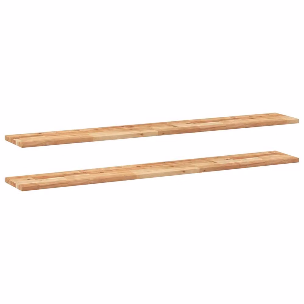 Berkfield Home Compact Floating Shelves, 2 Piece Set, Brown Oiled Solid Acacia Wood, W: 160 cm, D: 20 cm, H: 2 cm