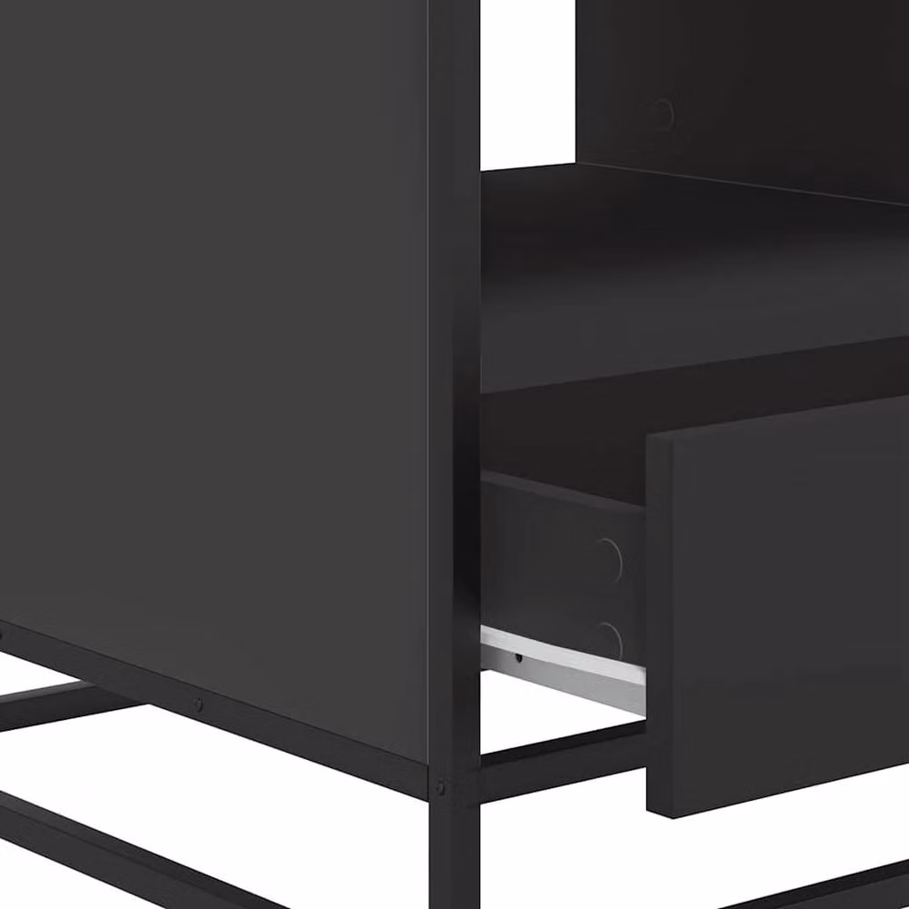 Berkfield Home Black Industrial Coffee Table in Engineered Wood and Metal, W/D/H: 100 x 50 x 45 cm – 6