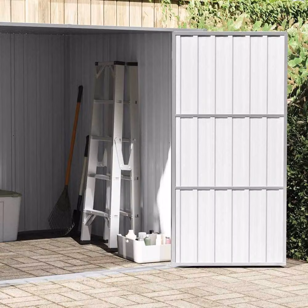 Berkfield Home Anthracite Galvanised Steel Garden Shed with Double Doors, W/D/H: 195 x 198 x 159 cm – 4