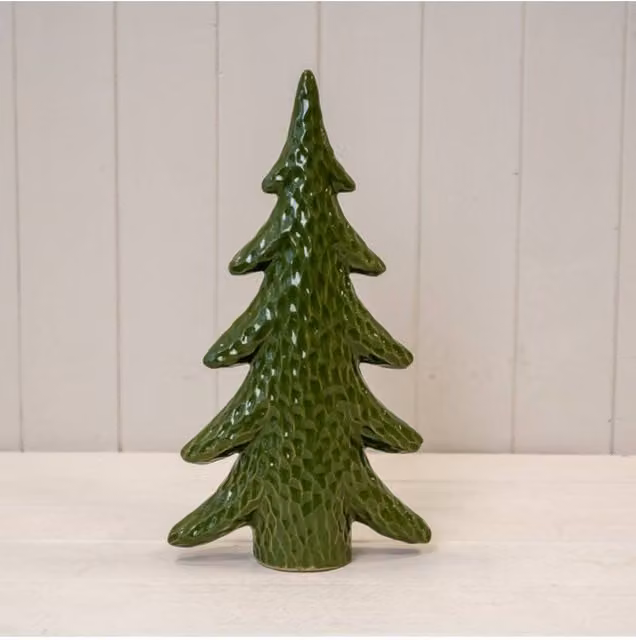 KDMD Extra Large Abstract Dimpled Green Ceramic Christmas Tree Ornament