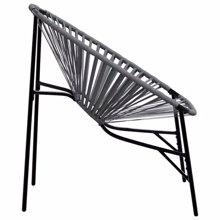 Berkfield Home 3 Piece Modern Poly Rattan Garden Chair Set in Black and Light Grey