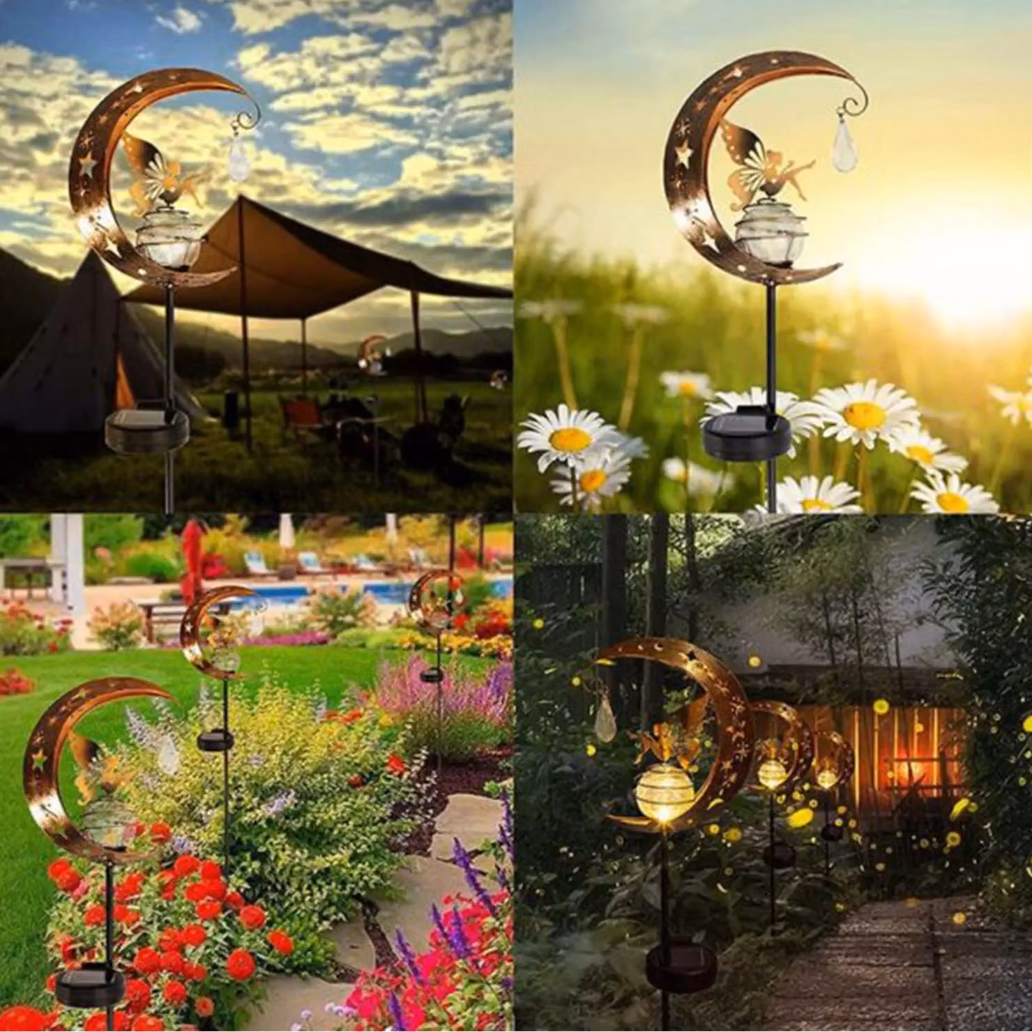 Leaper Solar Fairy Moon Decorative LED Light in Gold – 4
