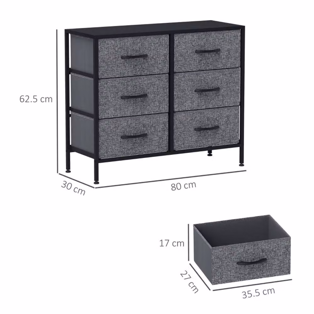 STILVORA Modern Black Metal Chest of Drawers – 3