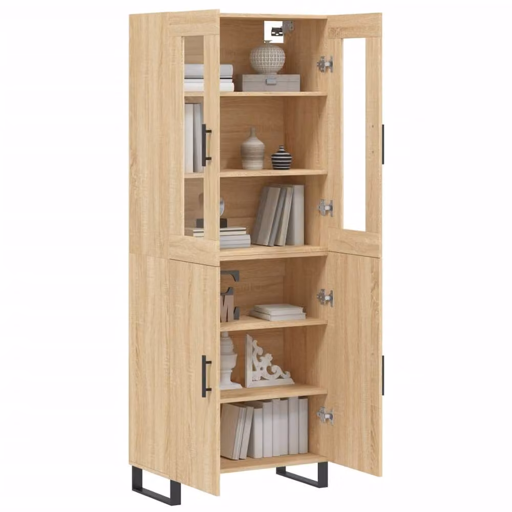 Berkfield Home Sonoma Oak Highboard in Light Brown, W/D/H: 69.5 x 34 x 180 cm – 2