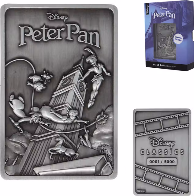Disney Limited Edition Peter Pan Collectible Metal Ingot in Multicolour, Yellow and Silver