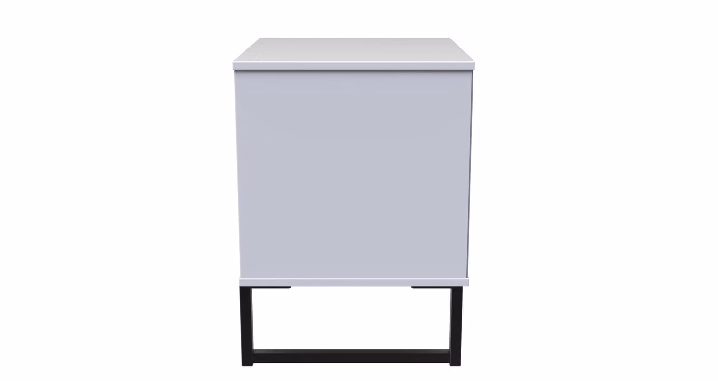 Ready Assembled 2 U Tamworth Double 1 Drawer Smart Bedside Cabinet in White – 2