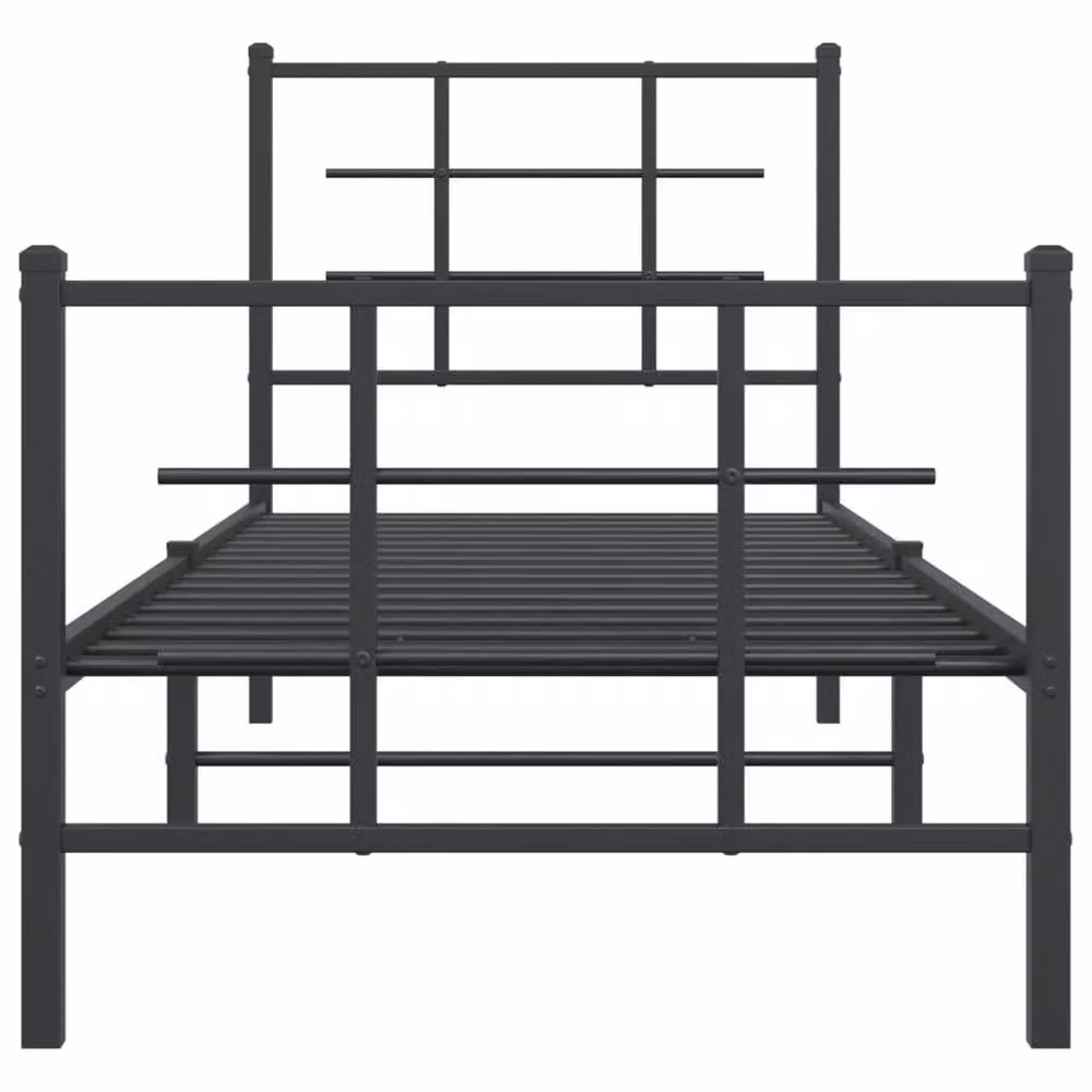Berkfield Home Metal Bed Frame with Footboard in Black, W/D/H: 75 x 190 x 80 cm – 3