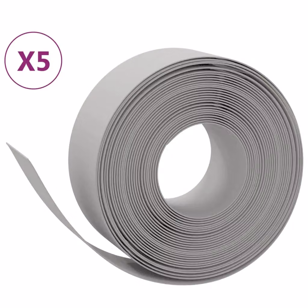 Berkfield Home Garden Edgings, 5 Pieces, Grey, 10 m, 20 cm Polyethylene – 2