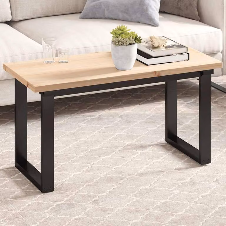 Berkfield Home Rectangular Solid Pine Table Top in Beige, W/D/H: 90 x 40 x 2.5 cm