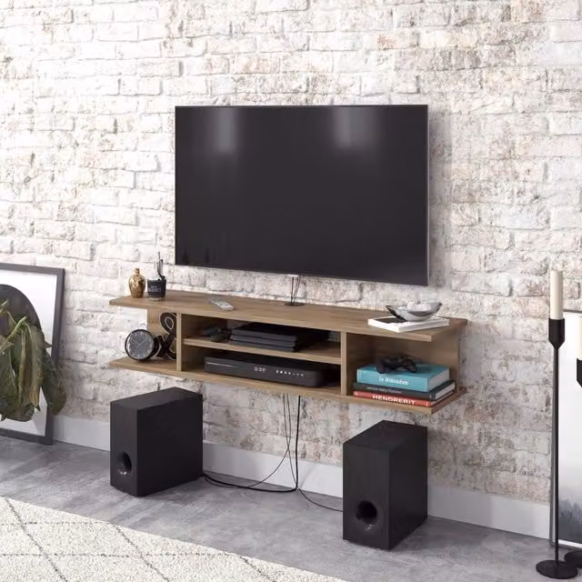 Decorotika Pivot Wall Mounted Floating TV Unit in Brown – 2
