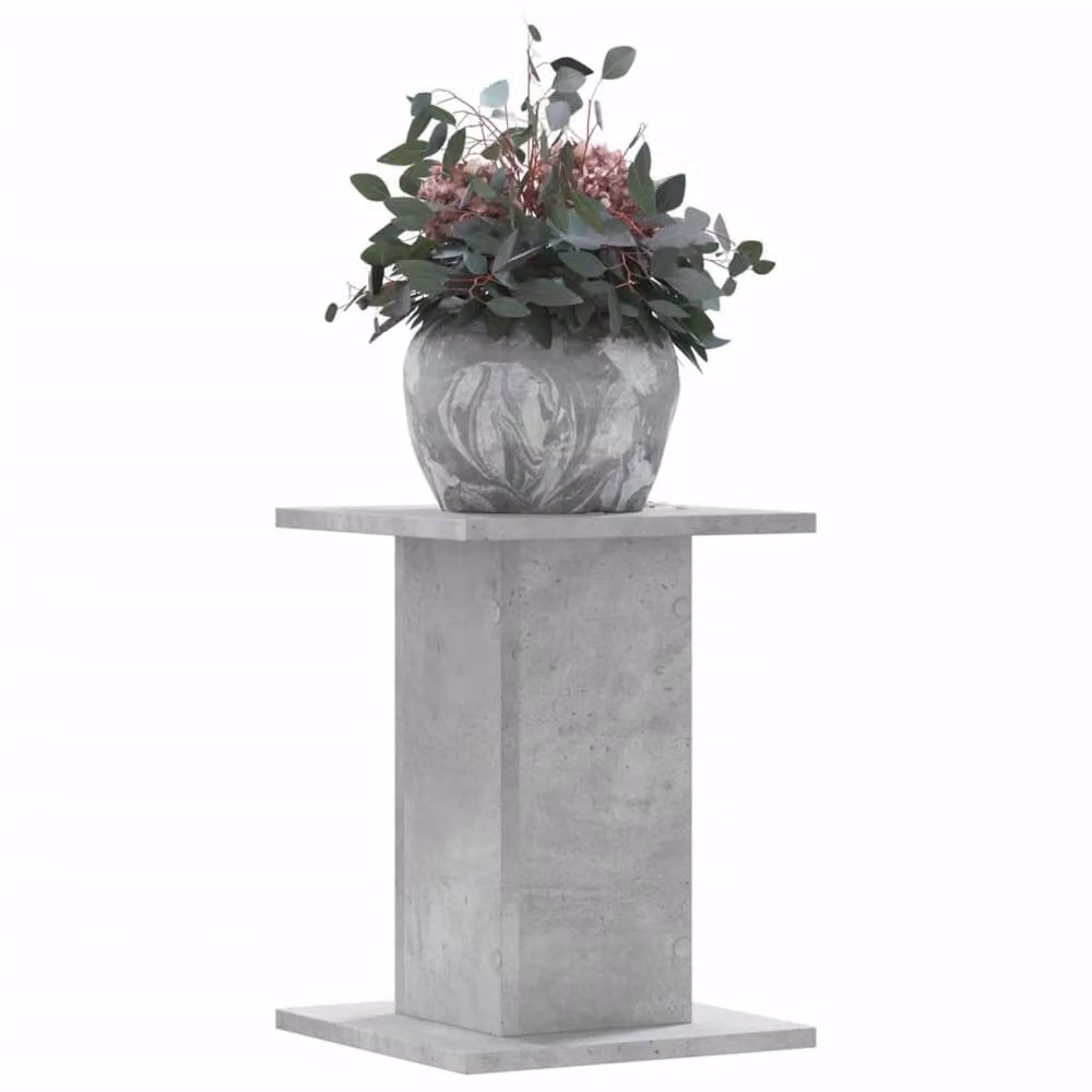 Berkfield Home Set of 2 Concrete Grey Plant Stands, W/D/H: 30 x 30 x 40 cm – 2