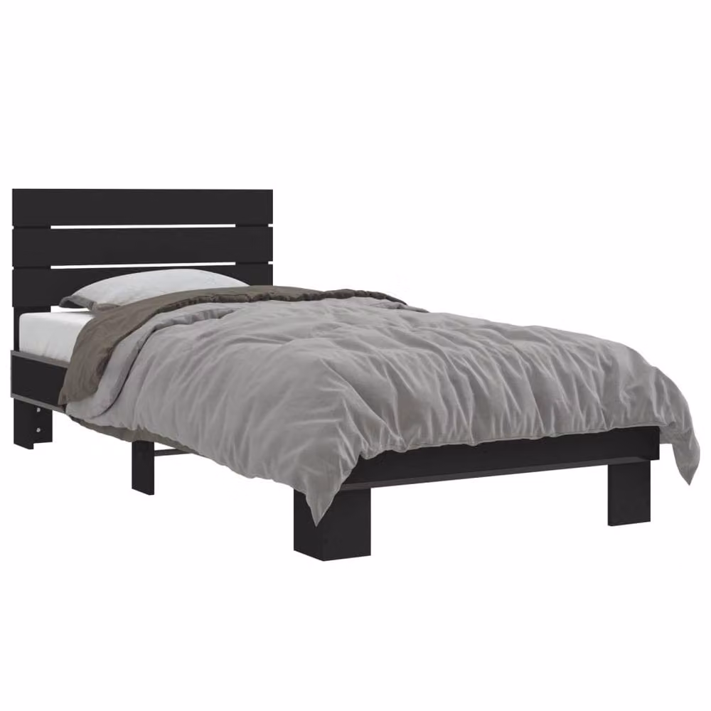 Berkfield Home Durable Bed Frame in Black, W/D/H: 90 x 200 cm – 3