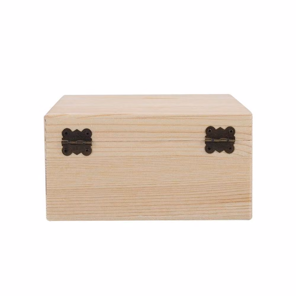 KORVIXA Brown Solid Pine Wooden Jewellery Storage Box with Lid, Width: 50 cm – 2