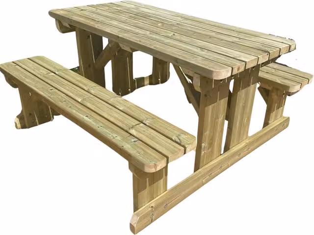 Mg Timber Products Walk In Picnic Bench in Light Green