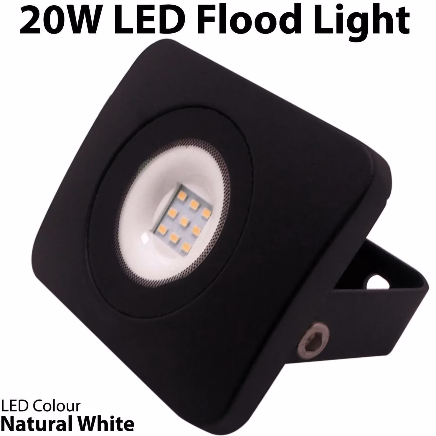 Loops Premium Slim 20W LED Outdoor Floodlight, Black Aluminium Wall Mounted Security Light, IP65 Waterproof – 2