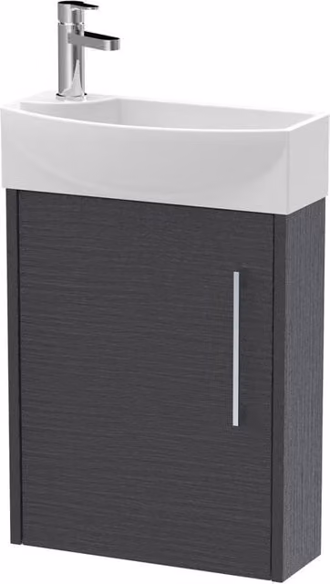 Balterley Winshill Right-Hand 1 Door Cloakroom Vanity Basin Unit in Matt Grey