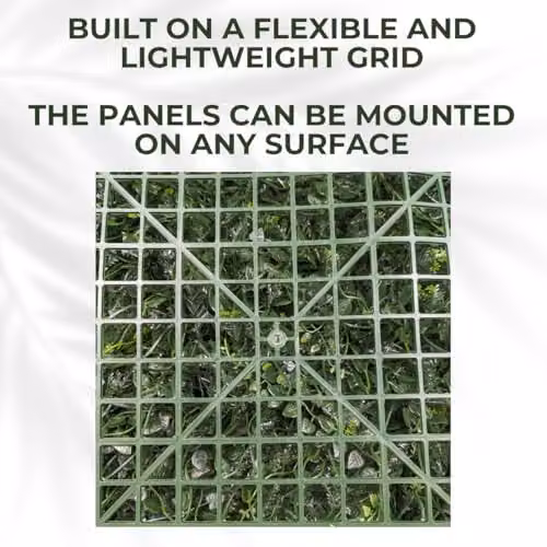 Ark Mat Lush Lonsdale Artificial Plant Wall Panel, Green, W: 100 cm, H: 100 cm – 7