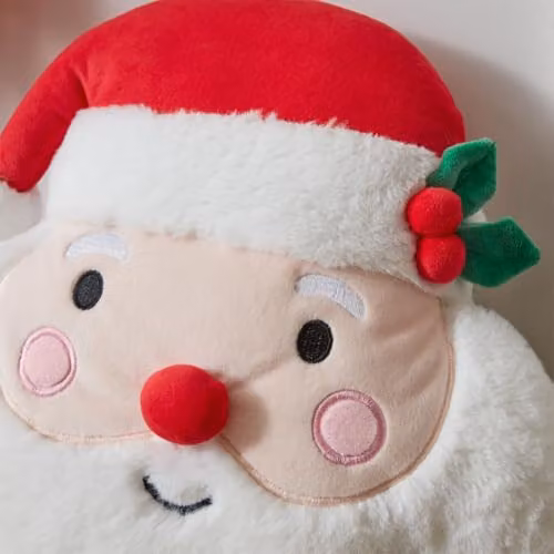 Catherine Lansfield Christmas Santa 3D Shaped Cushion in White – 3