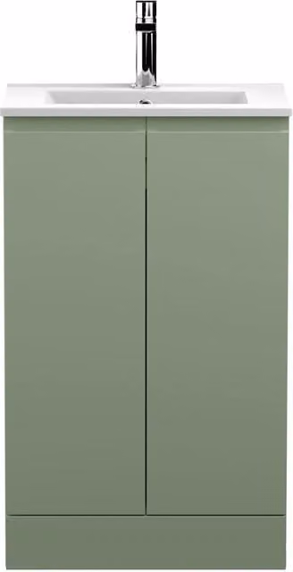 Balterley Mavesyn Contemporary 2 Door Freestanding Vanity Basin Unit, Matt Satin Green, W: 50 cm