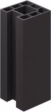 Ecoscape WPC Rectangular Composite Fencing End Post, Anthracite Grey, W: 12.5 cm, H: 300 cm