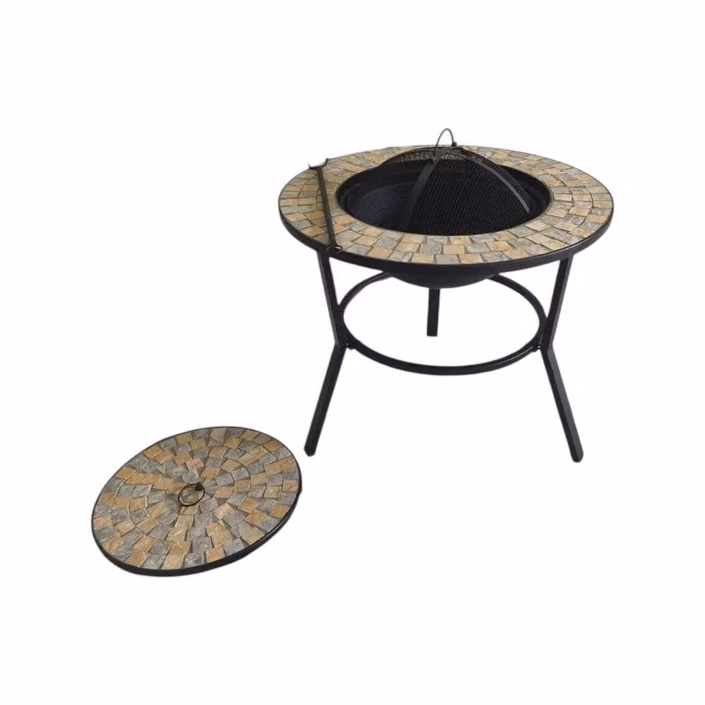Garden Greatness Montage Mosaic Round Steel Fire Pit in Multicolour, Diameter: 60 cm – 2