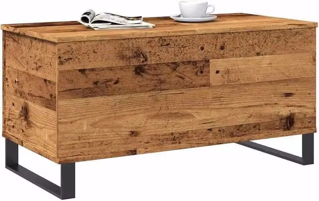 Berkfield Home Rustic Brown Coffee Table with Lift Mechanism, W: 90 cm, D: 44.5 cm, H: 45 cm – 1