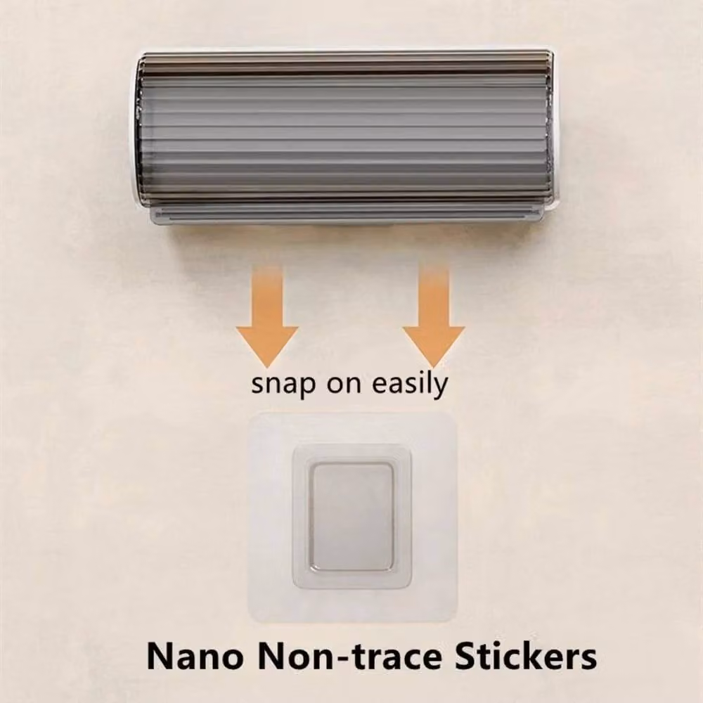 VOGREX 4-Piece Self-Adhesive Wall Mounted Plastic Garbage Bag Holder in Grey – 2