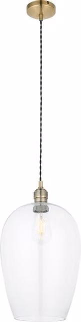 Perch & Parrow Hexton Large Glass Pendant Light in Gold and Brass