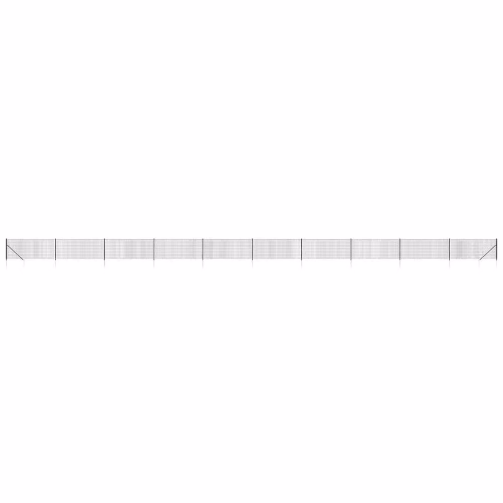 Berkfield Home PVC-Coated Wire Mesh Fence with Spike Anchors, Anthracite and Black, W: 25 m, H: 1 m – 2